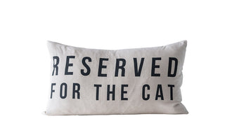Cotton Pillow "Reserved For The Cat"