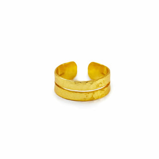 Gold Plated Hammered Ring - Adjustable - Size 7 Creative Designs JWR143-7
