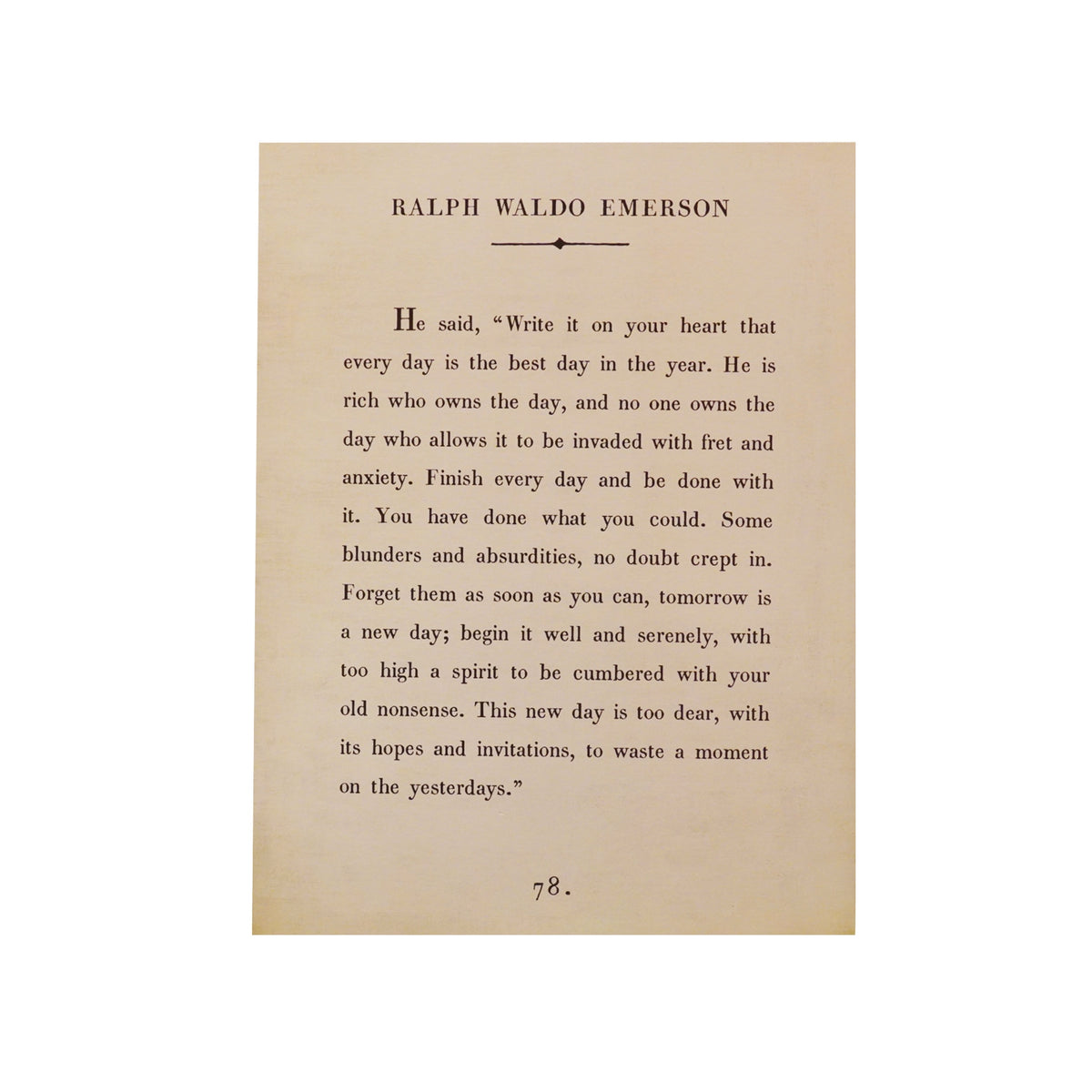 12"x16" Ralph Waldo Emerson Book Collection Art Poster - Cream ...